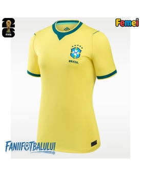Brazilia Echipament de Fotbal Replică Mondial 2026 Femei Acasa